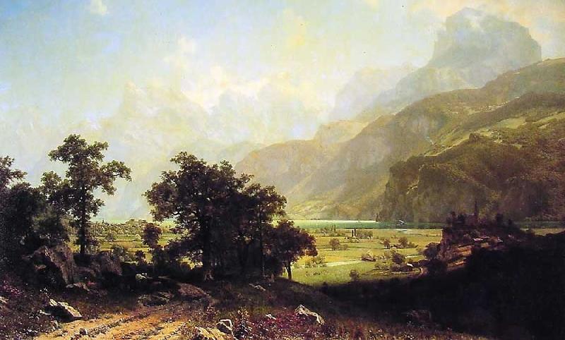 Albert Bierstadt Lake Lucerne, Switzerland Spain oil painting art